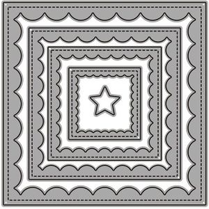 Vierkante schulp frame Metalen Stansmessen voor DIY Scrapbooking Fotoalbum Decoratieve Embossing Papieren Kaart Ambachten Die Cut