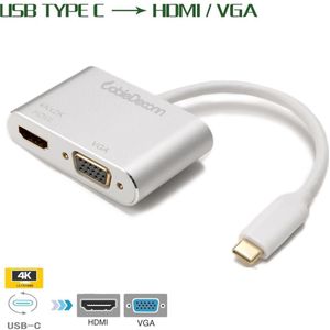 Type C Naar Hdmi Vga 4K Adapter Kabel Voor Macbook Pro Dell Xps Usb C