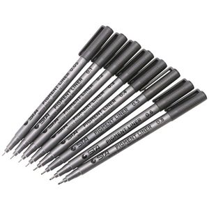 1/8X Zwarte Fijne Lijn Pen Waterdicht Schrijven Marker Schetsen Art Pennen 0.05-0.8mm JUN-28A