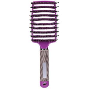 Meisjes Haar Hoofdhuid Massage Kam Haarborstel Varkenshaar Nylon Vrouwen Nat Krullend Ontwarren Haar Borstel Voor Salon Kappers Styling Tools