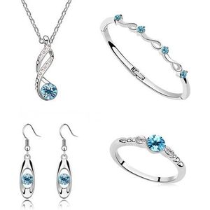 Sieraden Sets Hangers Kettingen Dangle Earring Ring & Armband/Bangle Verzilverd Chain Stlye Voor vrouwen