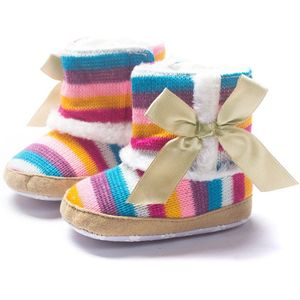 Baby Meisje Regenboog Zachte Zool Snowboots Zachte Crib Schoenen Peuter Laarzen M1120