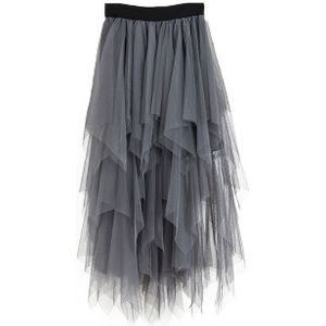 Onregelmatige Zoom Gaas Patchwork Half Slip Hoge Taille Petticoat Lente En Zomer