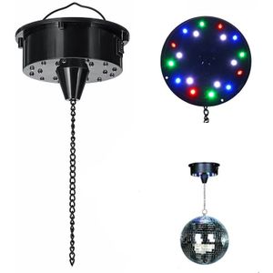 18 LED Verlichting Glas Roterende Spiegel Disco Bal Motor Geluid Controle Spiegel Reflectie Bal Opknoping voor Disco DJ Party Stage licht