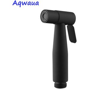 Aqwaua Zwart Bidet Hand Sproeier Douchekop Shattaf Rvs Hygiënisch Uitschakeling Sproeier Accessoires Voor Badkamer