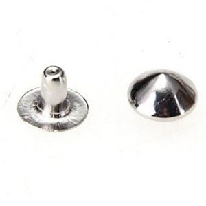 100 Iron Silver Conische Klinknagel Schroef Studs 6Mm Voor Sieraden
