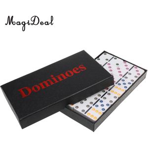 Magideal Dubbele Zes Domino Set Van 28 Vintage Domino Reizen Familie Game Toy Kids Multi Traditionele Domino set