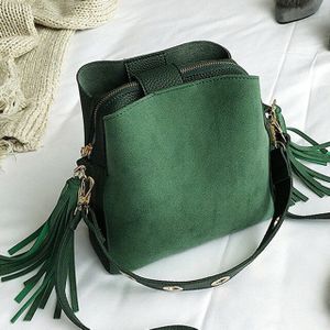 Mode Scrub Emmer Tas Vintage Kwastje Messenger Bag Retro Schoudertas Eenvoudige Crossbody Tas Tote