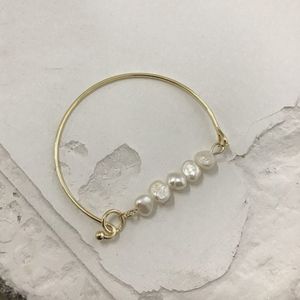 Peri'sbox Gold Onregelmatige Ketting Echt Zoetwater Parel Armband Grote Geometrische Parel Armbanden voor Vrouwen Eenvoudige Sieraden