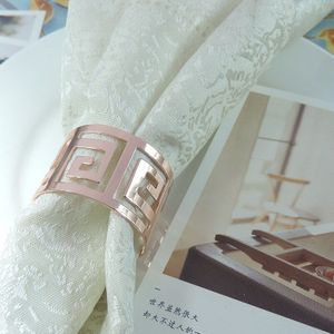 2 Stuk Van Hotel High-End Servet Gesp Servet Ring, exquisite En Eenvoudige Fret Servet Doek Ring