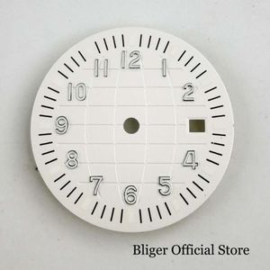 BLIGER 31.5mm Horloge Wijzerplaat Met Datum Venster Aarde Patroon Fit Automatische Beweging