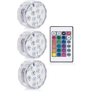 10 Led Rgb Submersible Light Battery Operated Onderwater Lamp Afstandbediening Outdoor Tuin Zwembad Aquarium Decoratie