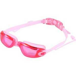 Waterdicht Zwemmen Bril Anti-Fog Lens Transparante Zwemmen Brillen Hd Zwembril Voor Kinderen Kids (Roze)