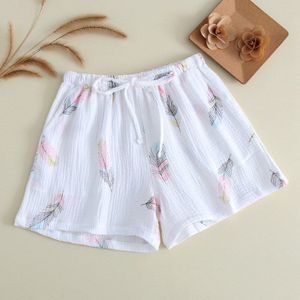 Zomer Vrouwen Slaap Shorts Katoen Gaas Pyjama Slaap Bodems Casual Strand Broek Thuis Afdrukken Losse Dragen