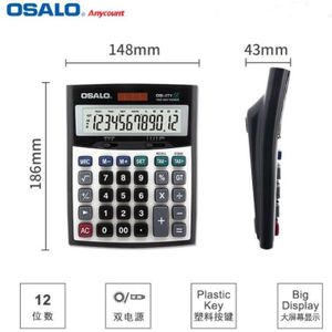 OS-2TV Dual Power Rate Rekenmachine Osalo Financial Accounting Computer Rekenmachines Kenmerken Grote En Heldere 12-Cijferig Display