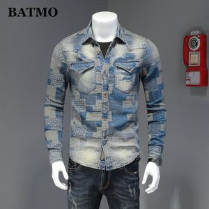 Batmo Zomer Katoen Casual Mannen Denim Shirt, Smart Casual Shirt Mannen, plus-Size M-XXXL W6108