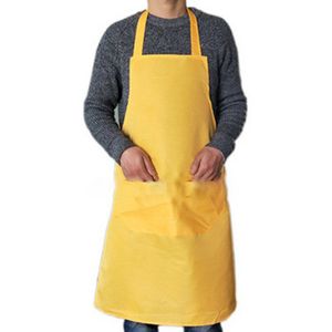 Koken Schort Mannen Lange Sectie Unisex Chef Koken Keuken Catering Halterneck Schort Bib Met Pocket Een Maat in Medium Mode