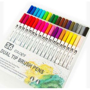 120 Kleur Fine Liner Dual Tip Borstel Pennen Set Tekenen Schilderen Aquarel Art Marker Pennen, art Leveringen En Borstel Opbergdoos