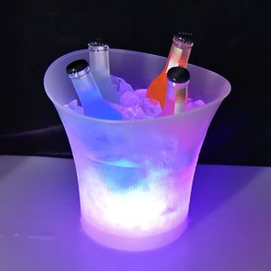 5L Ijsemmer Met 6 Kleur Licht Waterdichte Led Ijsemmer Bar Nightlub Licht Up Champagne Whisky Bier Emmer Bars party Decor