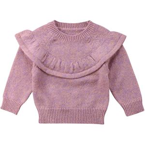 Herfst Winter Trui Pasgeboren Baby Meisje Kleding Tops Ruche Gebreide Warme Trui Jas Bovenkleding Kleding