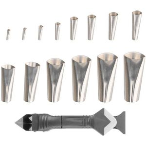 Breeuwen Finisher Kit - 14Pcs Rvs Kalefateren Nozzle, 3 In 1 Breeuwen Gereedschap-Kit Breeuwen Afwerking Tool