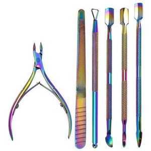 Nail Cuticle Nipper Rvs Regenboog Tweezer Clipper Dode Huid Remover Schaar Tang Nail Art Tool Nail Schaar