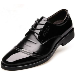 Britse Mode Zakelijke Heren Lederen Bruine Schoenen Oxfords Voor Mannen Schoeisel Flats Wees Teen Officiële Jurk Schoenen Mazefeng