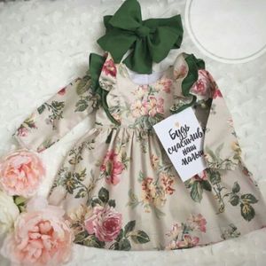 Schattige Baby Meisje Bloemen Jurk Peuter Baby Meisjes Jurk Prinses Party Pageant Lange Mouwen Jurken Kinderen Meisje Baby Kleding