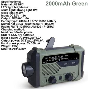 ALLOYSEED - Multifunctionele Radio - Draagbaar - AM/FM - Noodradio met Power Bank