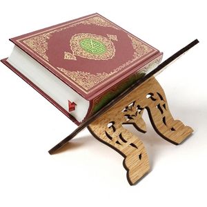 Mini Boekensteun Stand Eid Mubarak Houten Bijbel Hollow Plank Islam Boek Opslag Display Rack Stand Voor Muziek Score Recept