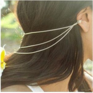 Ea271 Haar Clip Clip Manchet Tassel Ketting Vrouwelijke Punk Rock Head metaallegering Kwastje Manchetten Oor Manchetten Wrapped Oorbellen Chuck 1 stks