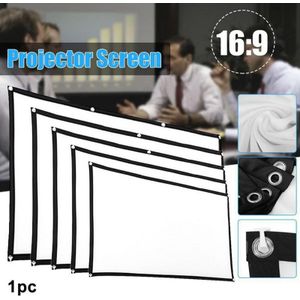 16:9 Draagbare Opvouwbare Geen Vouw Projector Screen Wandmontage Home Cinema Theater Witte Projectiescherm