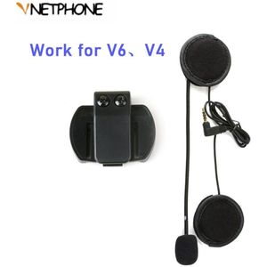 Vnetphone Zachte 3.5Mm Microfoon Luidspreker Headset &amp; Helm Intercom Clip Werk Voor V6 V4 Motorfiets Bluetooth Apparaat