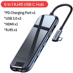 Baseus Usb C Hub Usb 3.0 Hdmi RJ45 Adapter Voor Macbook Pro Air Multi Type C Hub Met Draadloze lading Voor Iwatch USB-C Hub