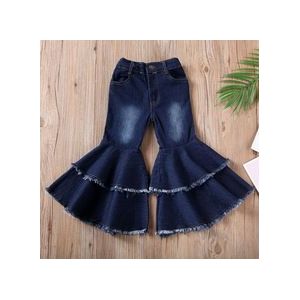 Pudcoco Peuter Baby Meisje Kleding Effen Kleur Denim Bell-Bottoms Casual Katoenen Lange Broek Jeans Broek 2-7Y