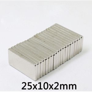 10/20/30/50/100/200/300 Pcs Blok Krachtige Magneten Bulk Vel Neodymium Magnetische 25X10X2 Mm Super Sterke Permanente Ndfeb Magneet