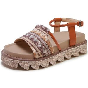 Vrouwen Sandalen Zomer Canvas Vrouwen Schoenen Flats Platform Ademend Gesp sandalen Vrouw antislip Dikke Hakken Schoenen