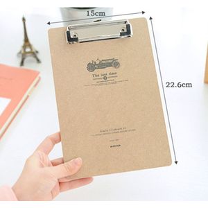 4 stks/partij A5 MDF Klembord met Haak Retro schrijfblok Creatieve bestand/menu klembord met plaat clip kantoorbenodigdheden