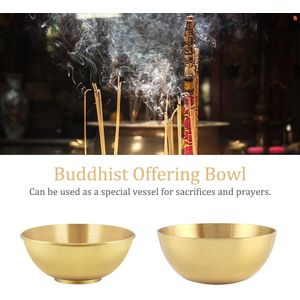 God Boeddha Aanbidding Servies Discipelen Handgemaakte Boeddhistische Aanbieden Kom Tempel Glad Home Decor Water Rijst Messing Gouden