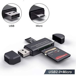 Type C &amp; Micro Usb &amp; Usb 3 In 1 Otg 2.0 Kaartlezer High-Speed Universal Otg Tf/Sd Voor Laptop Telefoon Uitbreiding Headers Cardreader