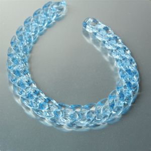 80pcs Transparant Licht Saffier Acryl Curb Chain Links, Plastic Curb Chain Links, open Link per Maat 23mm x 16mm