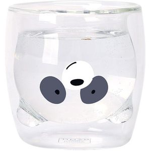 Mooie Panda Dubbele Wand Glazen Beker 250Ml Beer Glas Mok Creatieve Sap Glas Hittebestendig Mok Shot Glas