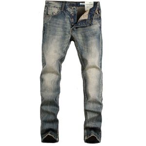 Italiaanse Vintage Stijl Mode Mannen Jeans Retro Gewassen Slim Fit Katoen Knoppen Jeans Denim Broek homme Klassieke Jeans Mannen