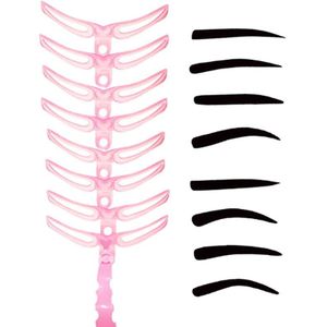 8 Stks/set Grooming Wenkbrauw Stencil Kit Makeup Tools Diy Beauty Wenkbrauwen Template Stencil Voor Vrouwen Beauty Tools Accessoires