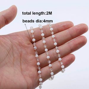 2M Koper Parel Kralen Craft Chain Link Ketting Met Parel Kralen Voor Diy Sieraden Maken Accessoires Sieraden Bevindingen