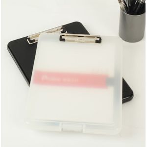 Zwart-wit Klassieke Multifunctionele Bestand Organisator Plastic Klembord Doos Bestand Case Bestandsmap Pen Hold Kantoorbenodigdheden