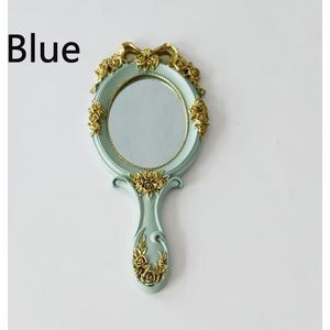 Ijdelheid Cosmetische Compacte Spiegel Vintage Gesneden Handheld Spiegel Make-Up Spiegel Hand Spiegel Handvat Make-Up Voor Vrouwen Britse Spiegel