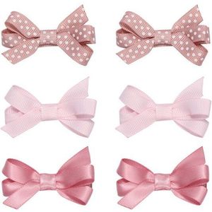 4 set/partij Meisje Strik Haar Pin Met Volledig Gewikkeld Strik Haar Clip Stip Eenvoudige Clip Kinderen Haar accessoires Set