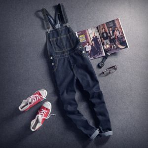 Plus Size Zwart Jean Jumpsuit Voor Mannen Lente Zomer Jarretelle Enkel Broek Broek Hip Hop Pocket Bib Denim overalls