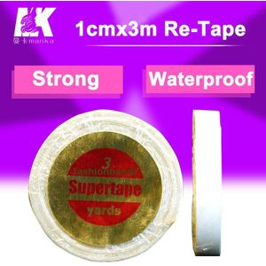 3Rolls/Lot Witte Kleur 1Cm X 3M Haarverlenging Plakband Voor Tape Haar, pruiken, Pruiken/Dubbelzijdig Tape